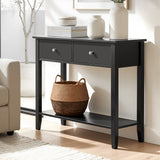 Side Tables: Artiss Console Table Hallway Sofa Entryway Entrance 2 Drawers 80CM Black