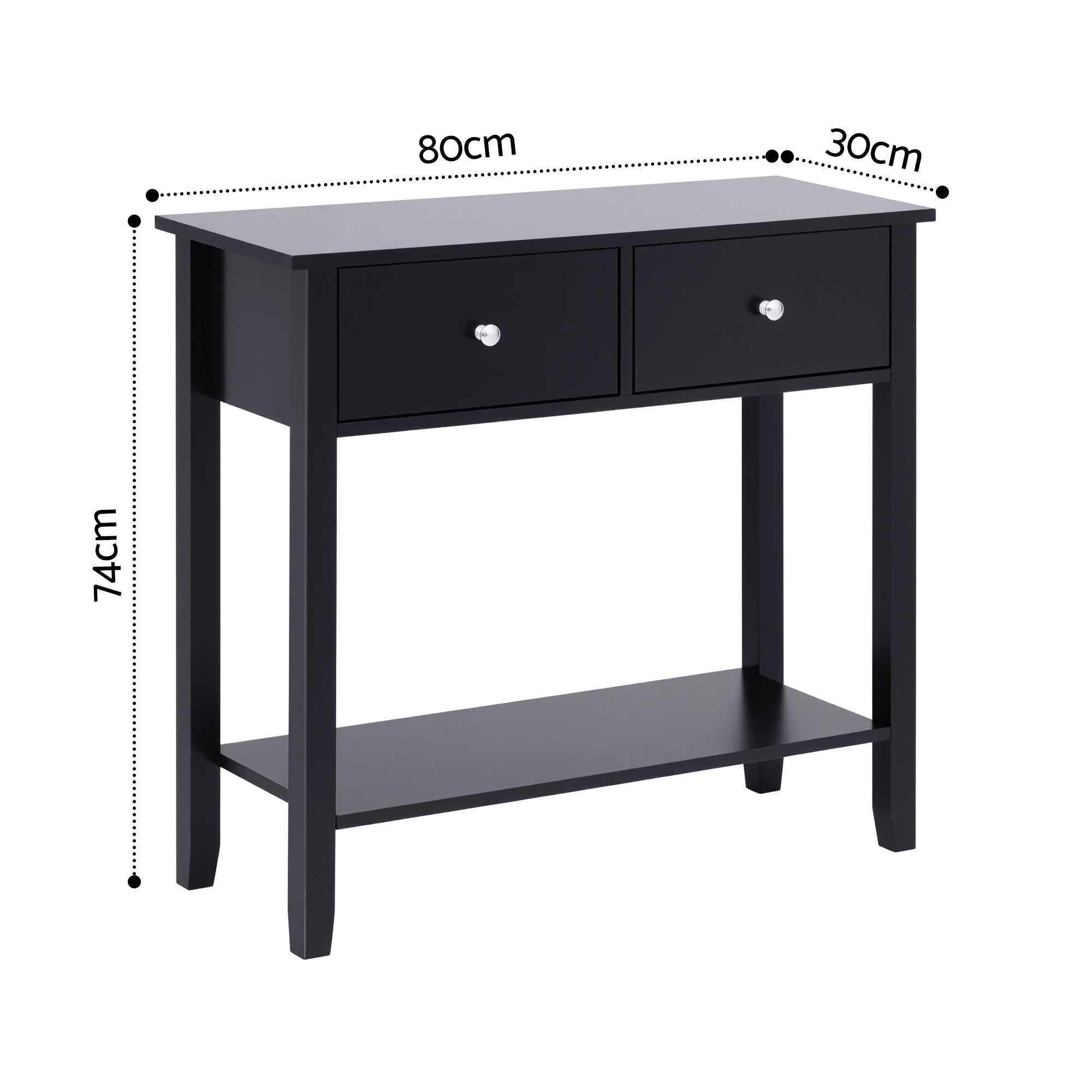 Side Tables: Artiss Console Table Hallway Sofa Entryway Entrance 2 Drawers 80CM Black