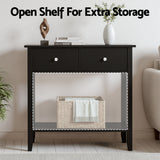 Side Tables: Artiss Console Table Hallway Sofa Entryway Entrance 2 Drawers 80CM Black