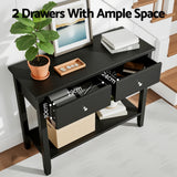 Side Tables: Artiss Console Table Hallway Sofa Entryway Entrance 2 Drawers 80CM Black
