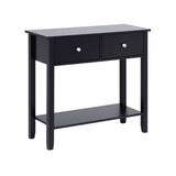 Side Tables: Artiss Console Table Hallway Sofa Entryway Entrance 2 Drawers 80CM Black