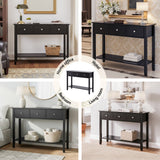 Side Tables: Artiss Console Table Hallway Sofa Entryway Entrance 3 Drawers 100CM Black