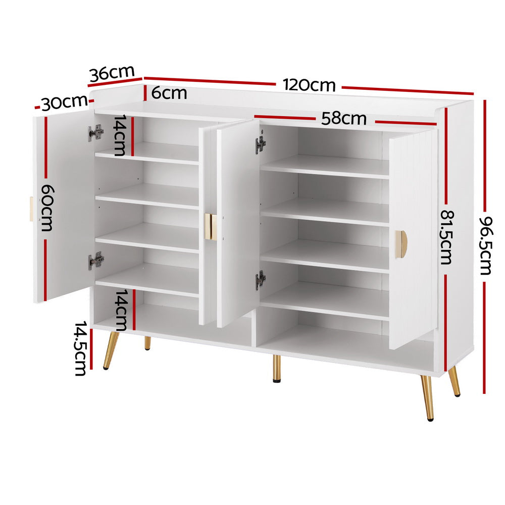 Shoe Storage: Artiss Shoe Rack Cabinet 5 Tiers 30 Pairs White
