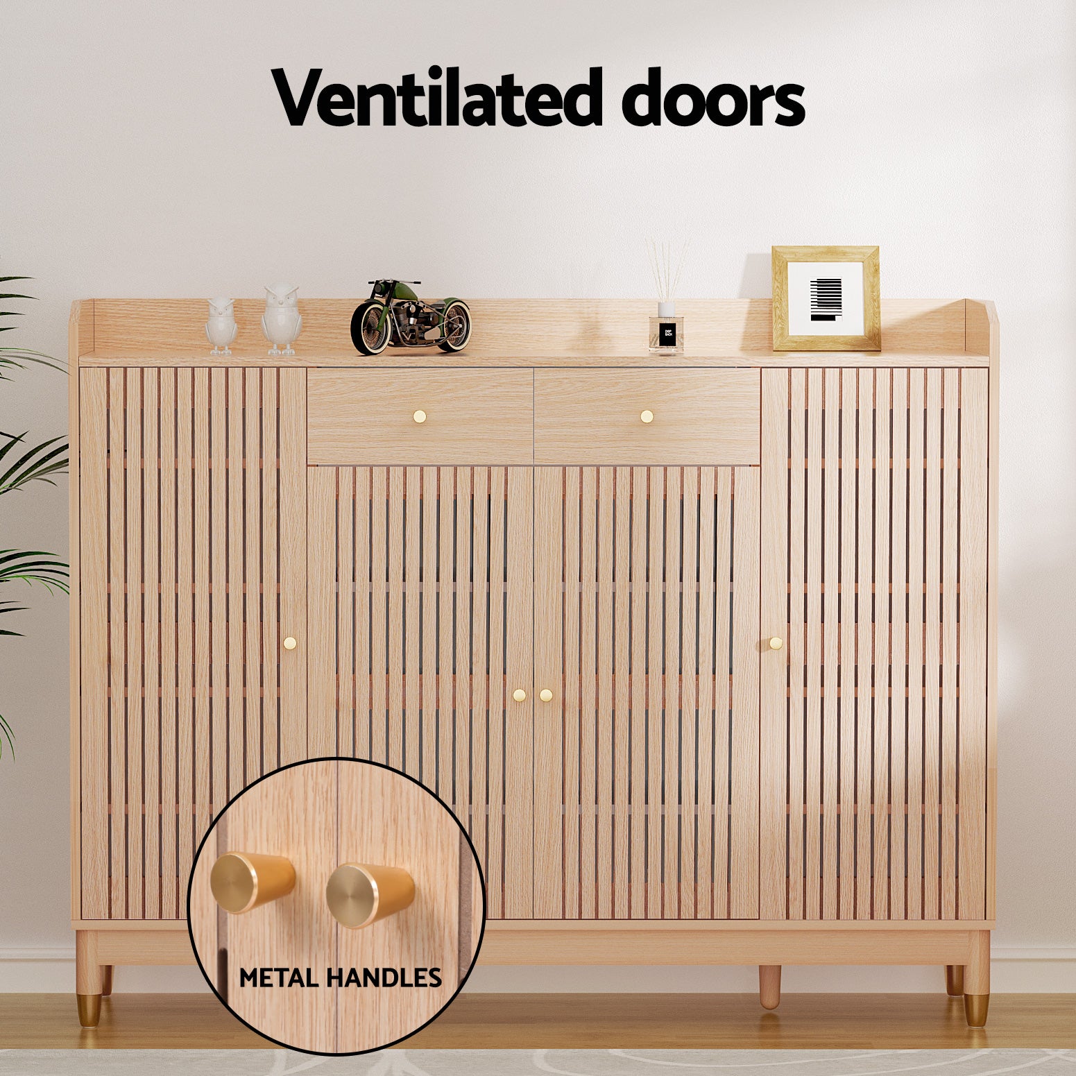 Shoe Storage: Artiss Shoe Rack Cabinet with Shelves 26 Pairs Pine