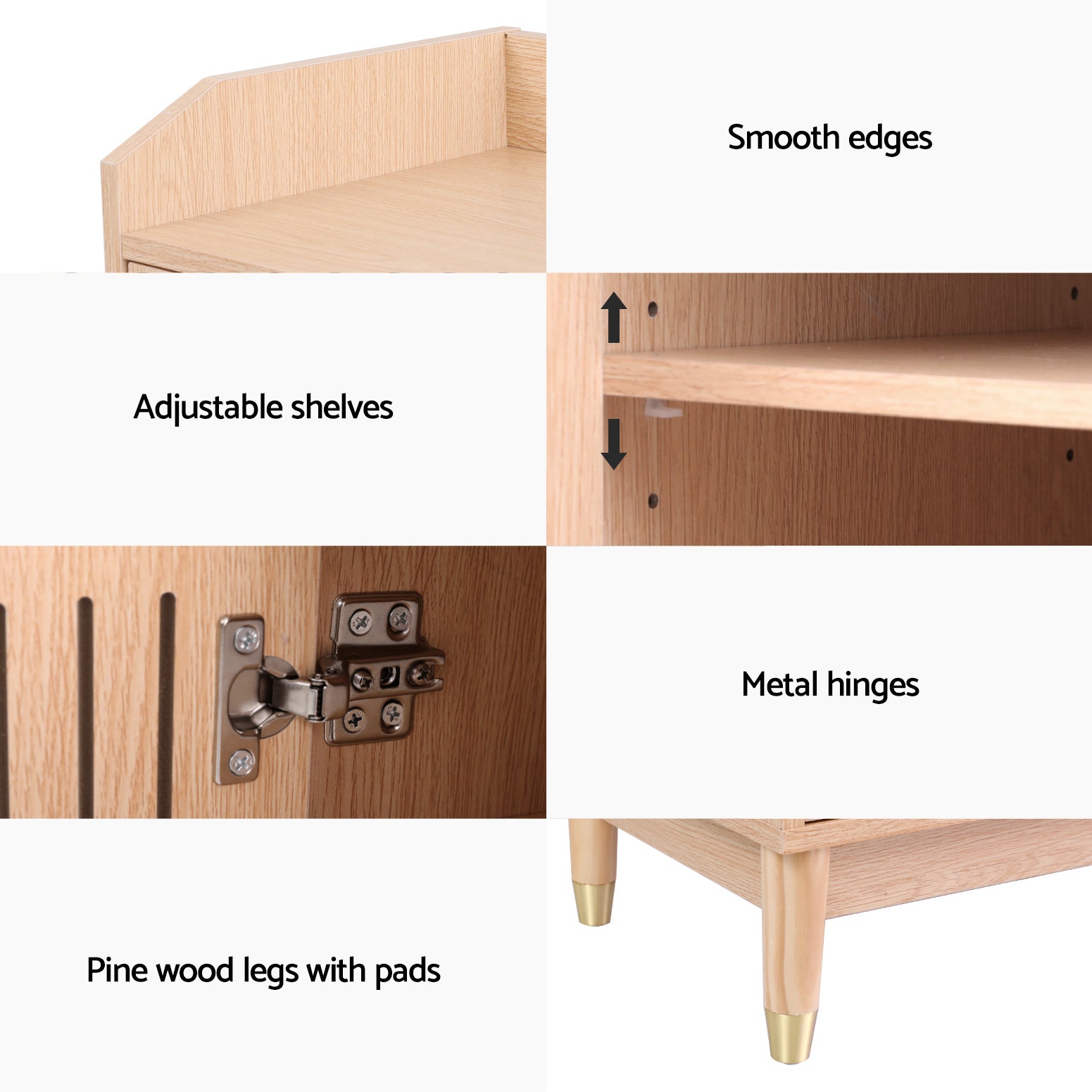 Shoe Storage: Artiss Shoe Rack Cabinet with Shelves 26 Pairs Pine