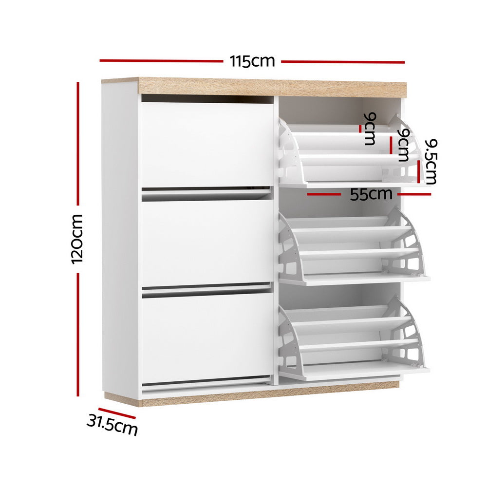 Shoe Storage: Artiss Shoe Rack Cabinet 3-Tier 45 Pairs White
