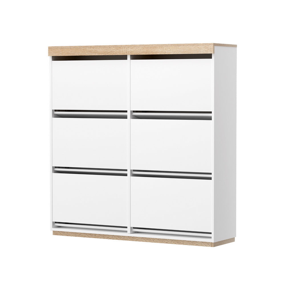 Shoe Storage: Artiss Shoe Rack Cabinet 3-Tier 45 Pairs White