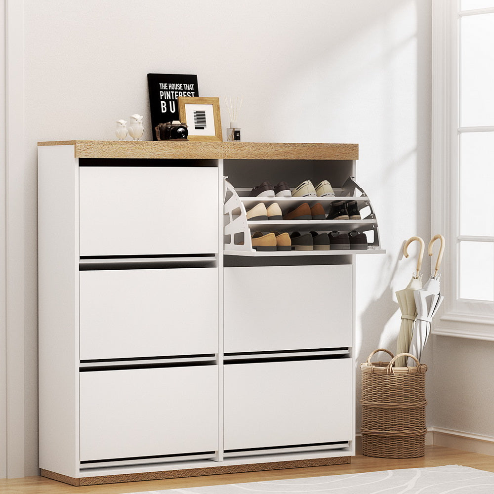 Shoe Storage: Artiss Shoe Rack Cabinet 3-Tier 45 Pairs White
