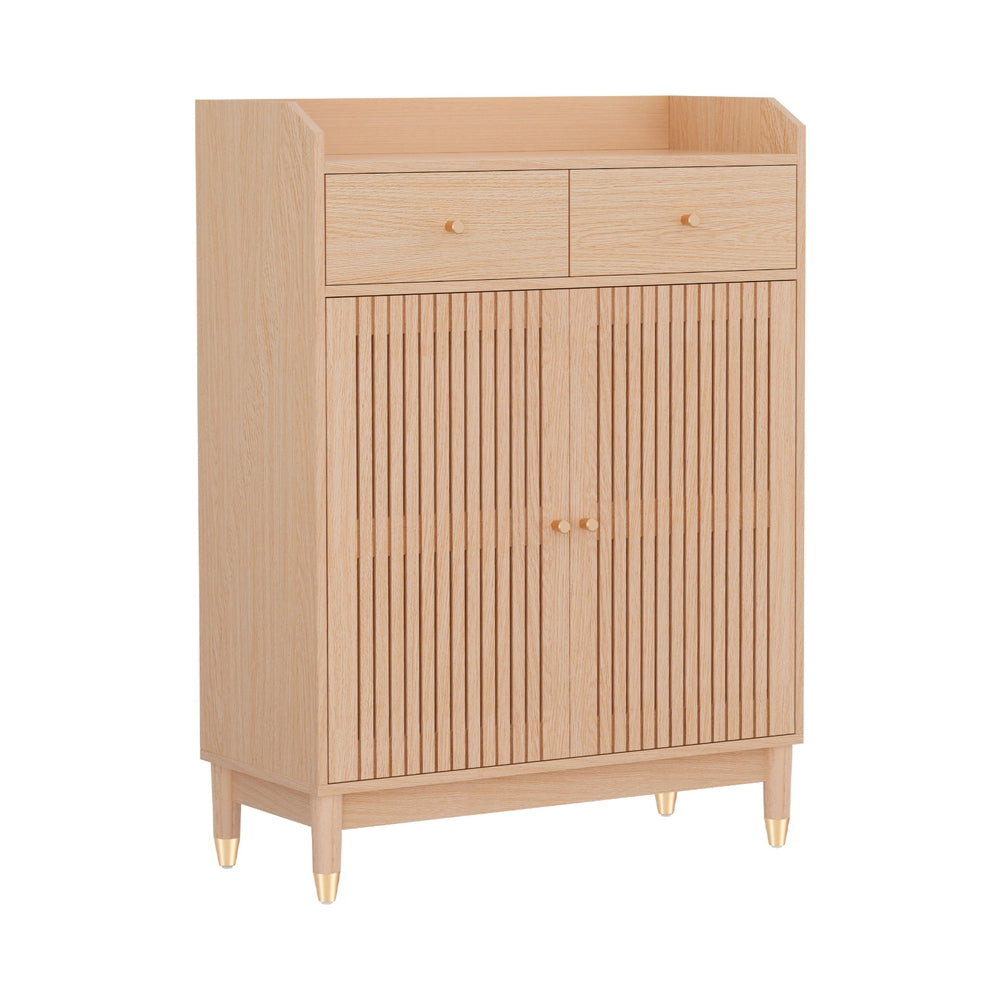 Shoe Storage: Artiss Shoe Rack Cabinet 4-Tier 16 Pairs Pine