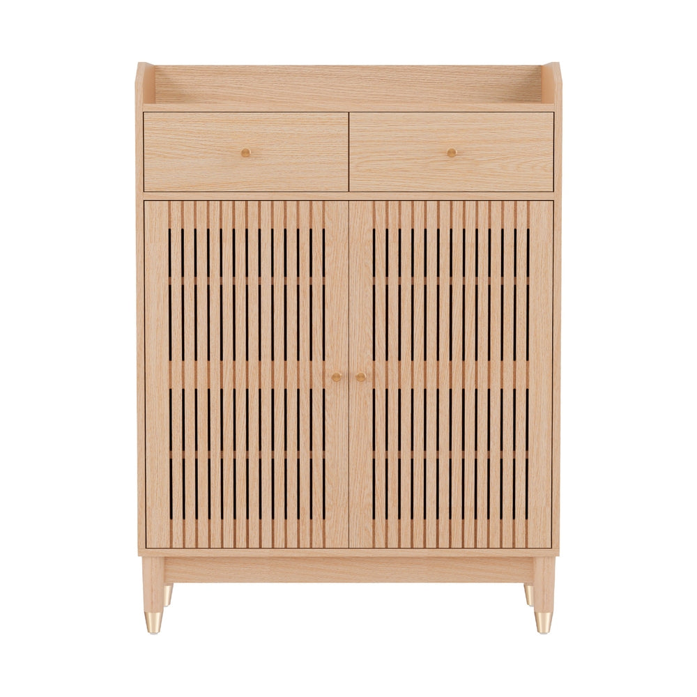 Shoe Storage: Artiss Shoe Rack Cabinet 4-Tier 16 Pairs Pine