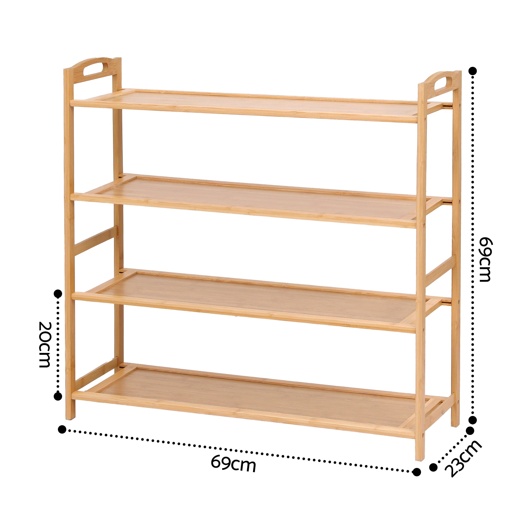 Shoe Storage: Artiss 4 Tier Shoe Rack Bamboo Storage Organiser Pine