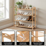 Shoe Storage: Artiss 4 Tier Shoe Rack Bamboo Storage Organiser Pine