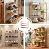 Shoe Storage: Artiss 4 Tier Shoe Rack Bamboo Storage Organiser Pine