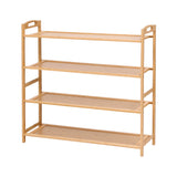Shoe Storage: Artiss 4 Tier Shoe Rack Bamboo Storage Organiser Pine