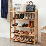Shoe Storage: Artiss 5 Tier Shoe Rack Bamboo Storage Organiser Pine