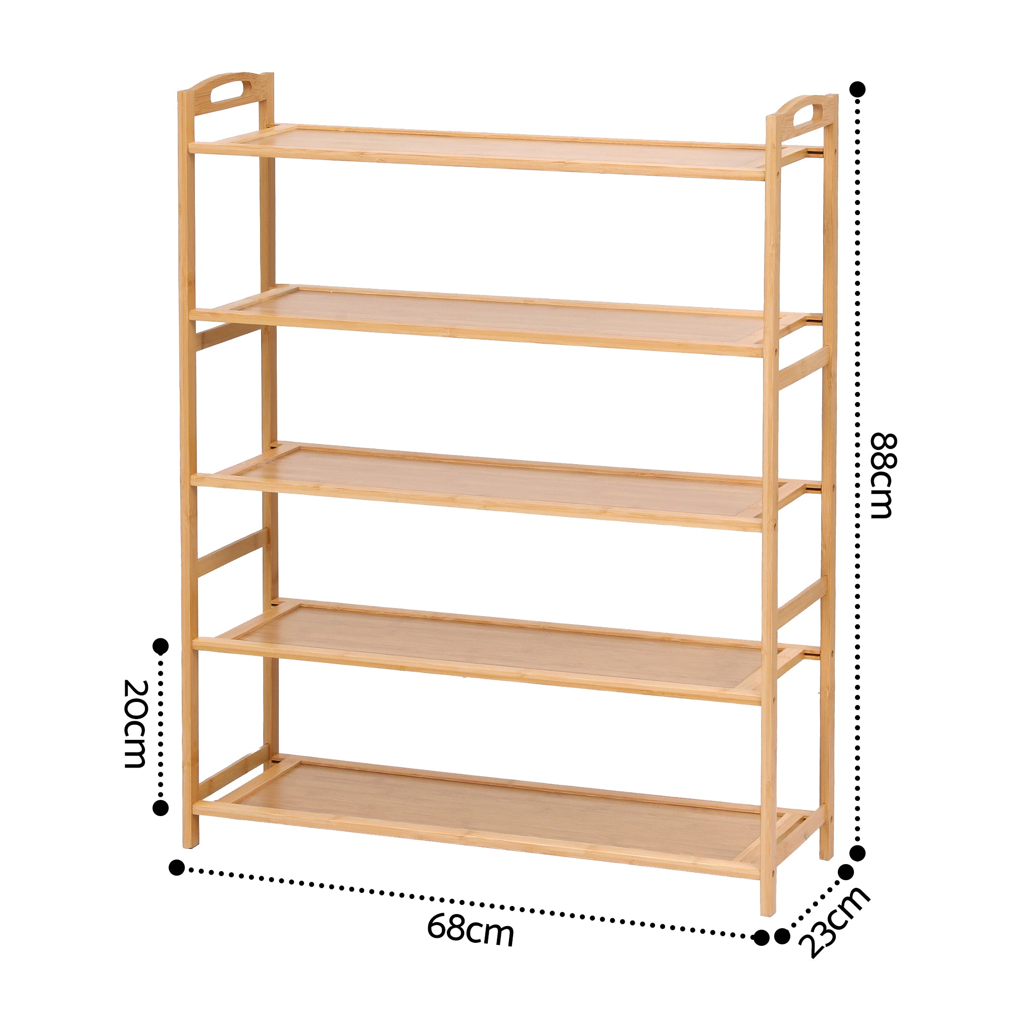 Shoe Storage: Artiss 5 Tier Shoe Rack Bamboo Storage Organiser Pine