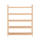 Shoe Storage: Artiss 5 Tier Shoe Rack Bamboo Storage Organiser Pine