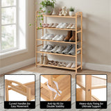 Shoe Storage: Artiss 5 Tier Shoe Rack Bamboo Storage Organiser Pine