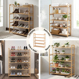 Shoe Storage: Artiss 5 Tier Shoe Rack Bamboo Storage Organiser Pine