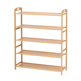 Shoe Storage: Artiss 5 Tier Shoe Rack Bamboo Storage Organiser Pine