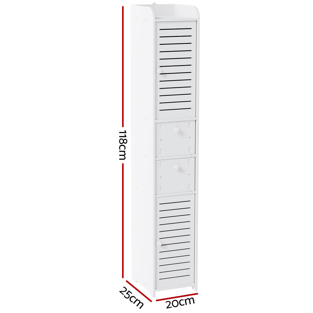 Bathroom Cabinets, Cupboards & Storage: Artiss Bathroom Toilet Storage Cabinet Laundry Tallboy Cupboard Slim Corner