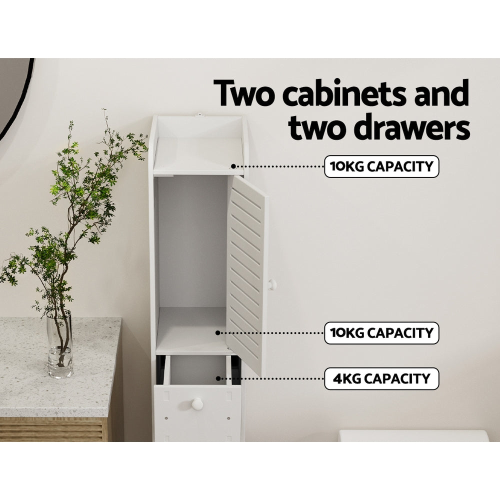 Bathroom Cabinets, Cupboards & Storage: Artiss Bathroom Toilet Storage Cabinet Laundry Tallboy Cupboard Slim Corner
