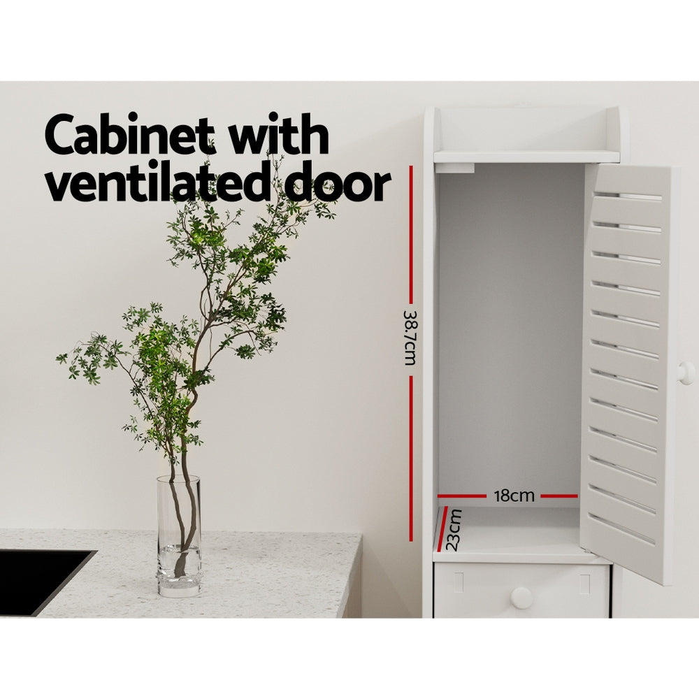 Bathroom Cabinets, Cupboards & Storage: Artiss Bathroom Toilet Storage Cabinet Laundry Tallboy Cupboard Slim Corner