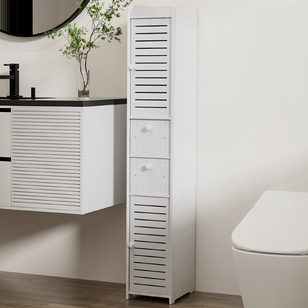Bathroom Cabinets, Cupboards & Storage: Artiss Bathroom Toilet Storage Cabinet Laundry Tallboy Cupboard Slim Corner