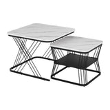 Coffee Tables: Artiss Nesting Coffee Table Set of 2 Marble Effect
