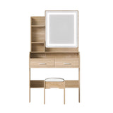 Artiss Dressing Table Set Stool Led Wood