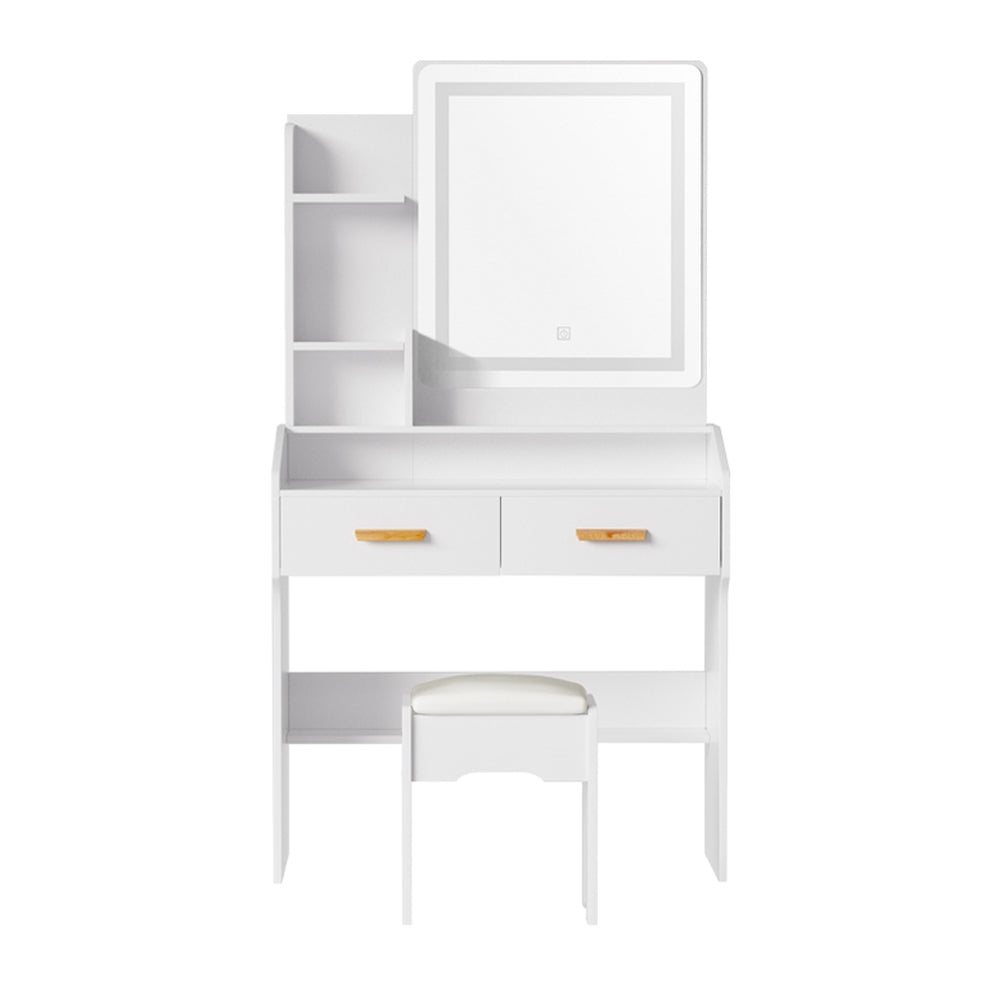 Dressing Vanity & Dressing Tables: Artiss Dressing Table Set Stool Led White Doria