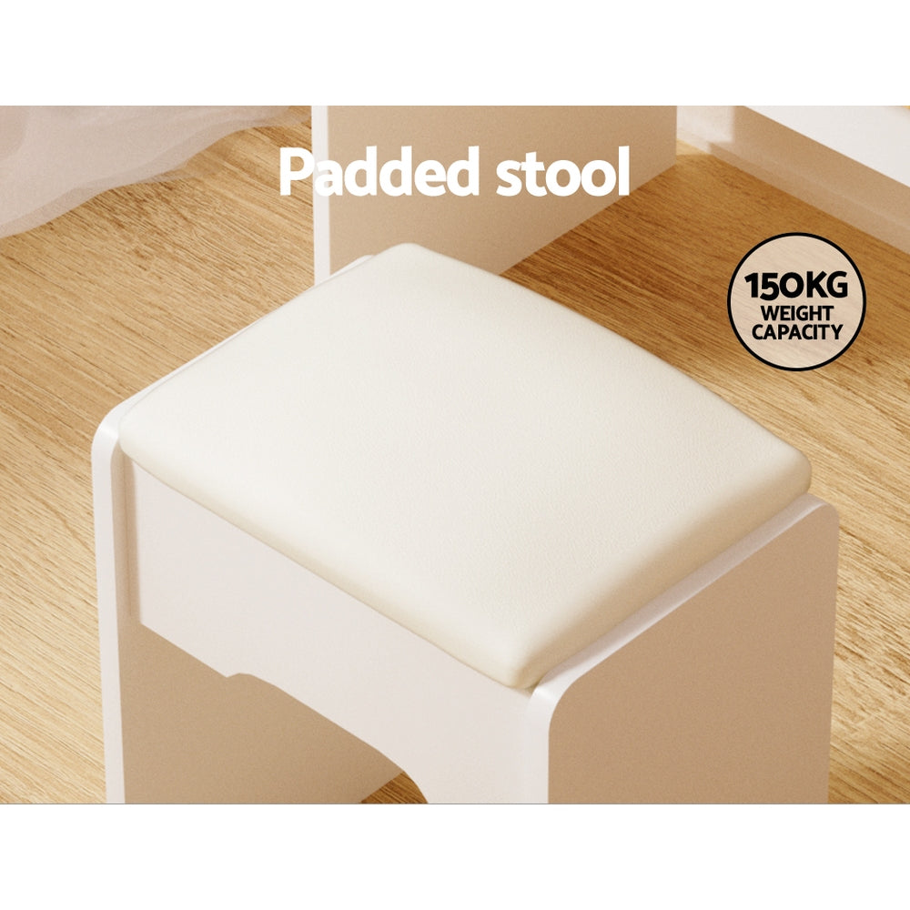 Dressing Vanity & Dressing Tables: Artiss Dressing Table Set Stool Led White Doria