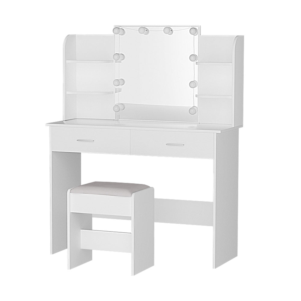 Dressing Vanity & Dressing Tables: Artiss Dressing Table Set Stool 10 Led Bulbs White Dulcea