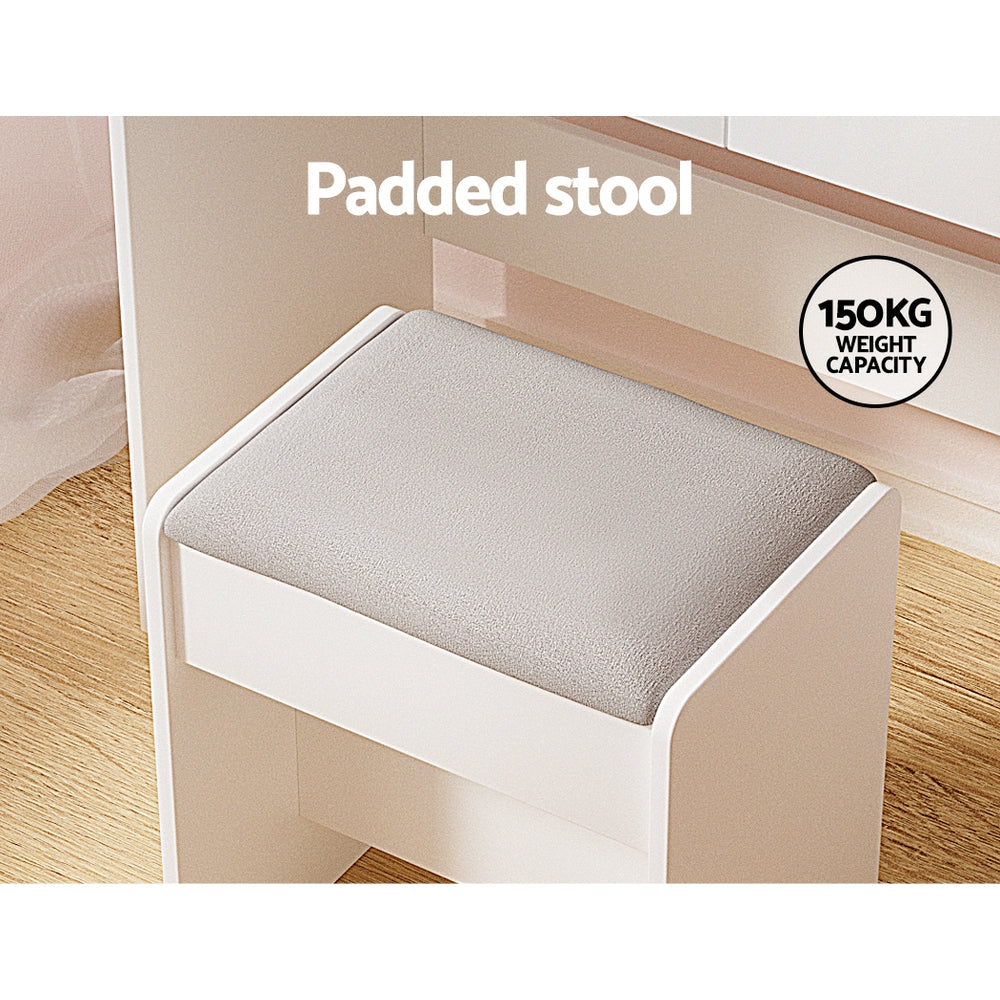 Dressing Vanity & Dressing Tables: Artiss Dressing Table Set Stool 10 Led Bulbs White Dulcea