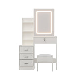 Artiss Dressing Table Vanity Desk Set Stool Led White