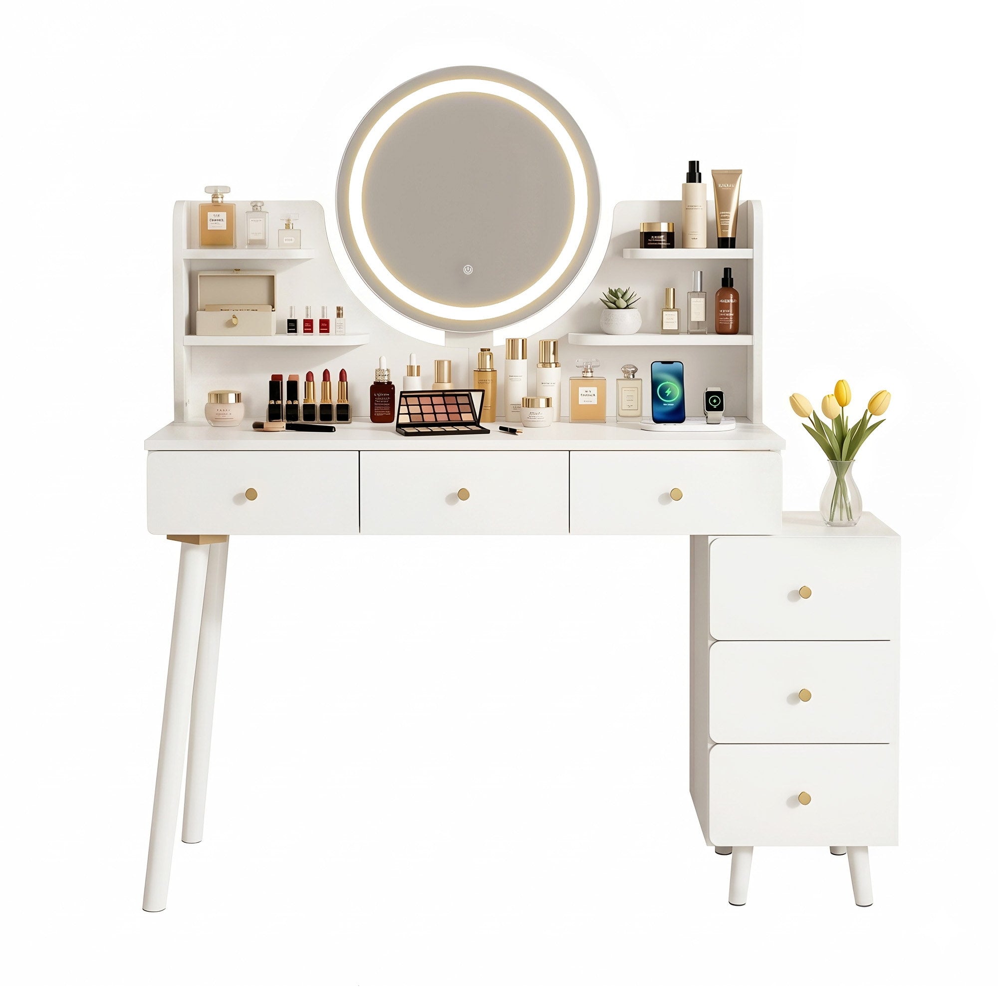 Artiss Dressing Table Vanity Desk LED Charging Station White