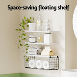 Kitchen & Bathroom DIY: Artiss Floating Wall Shelf Set of 3 White