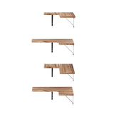 Kitchen & Bathroom DIY: Artiss Floating Wall Shelf Corner Shelves Set of 4 Wood