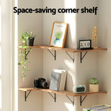 Kitchen & Bathroom DIY: Artiss Floating Wall Shelf Corner Shelves Set of 4 Wood