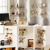 Kitchen & Bathroom DIY: Artiss Floating Wall Shelf Corner Shelves Set of 4 Wood