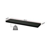 Artiss Floating Wall Shelf Set of 2 Black 90CM