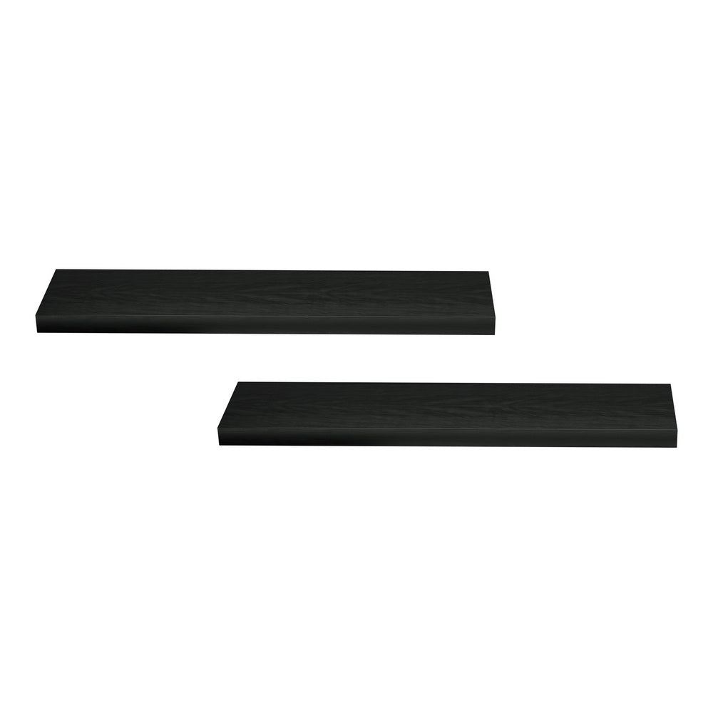 Kitchen & Bathroom DIY: Artiss Floating Wall Shelf Set of 2 Black 90CM