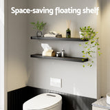 Artiss Floating Wall Shelf Set of 2 Black 90CM