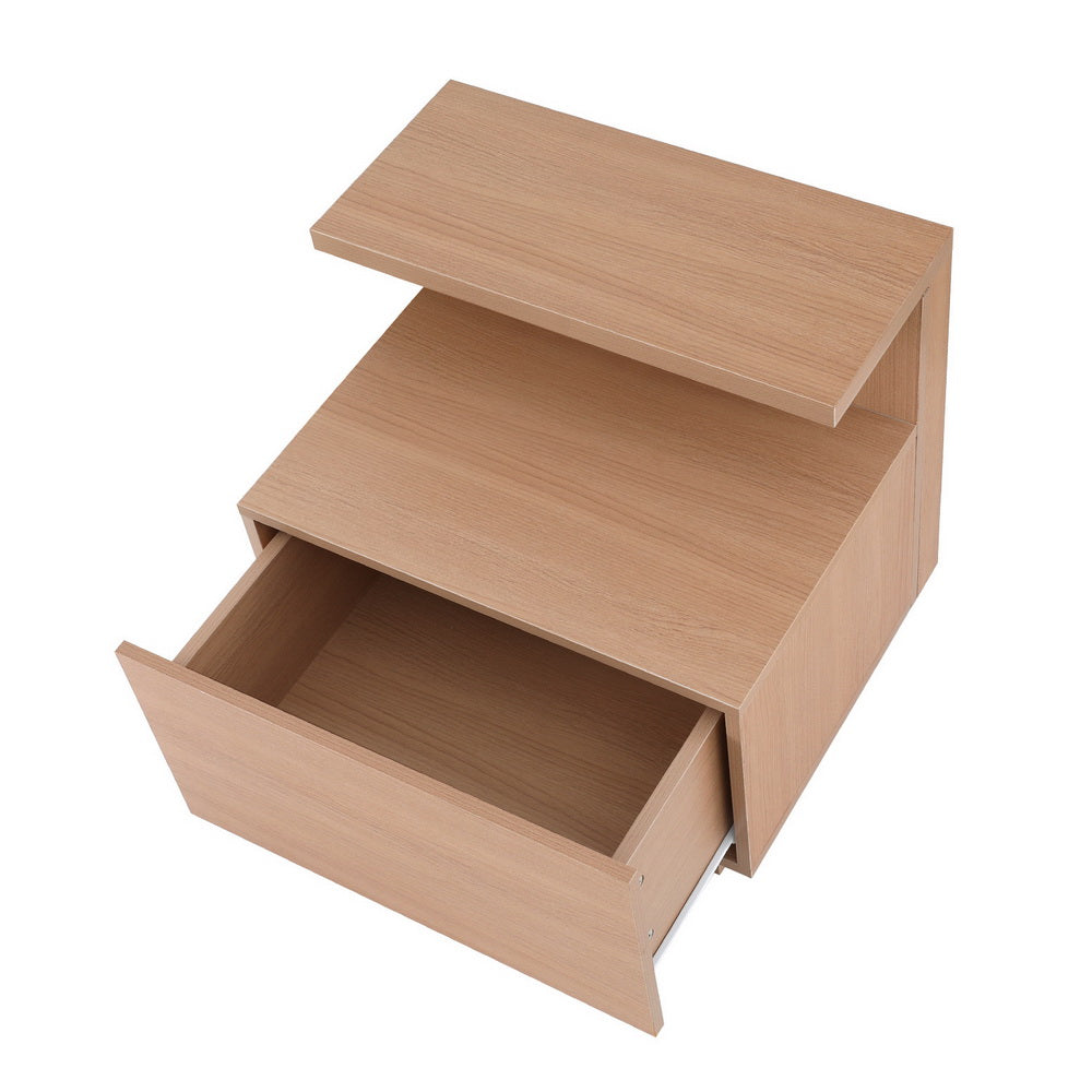 Bedside Tables: Artiss Bedside Table 1 Drawer - Pine