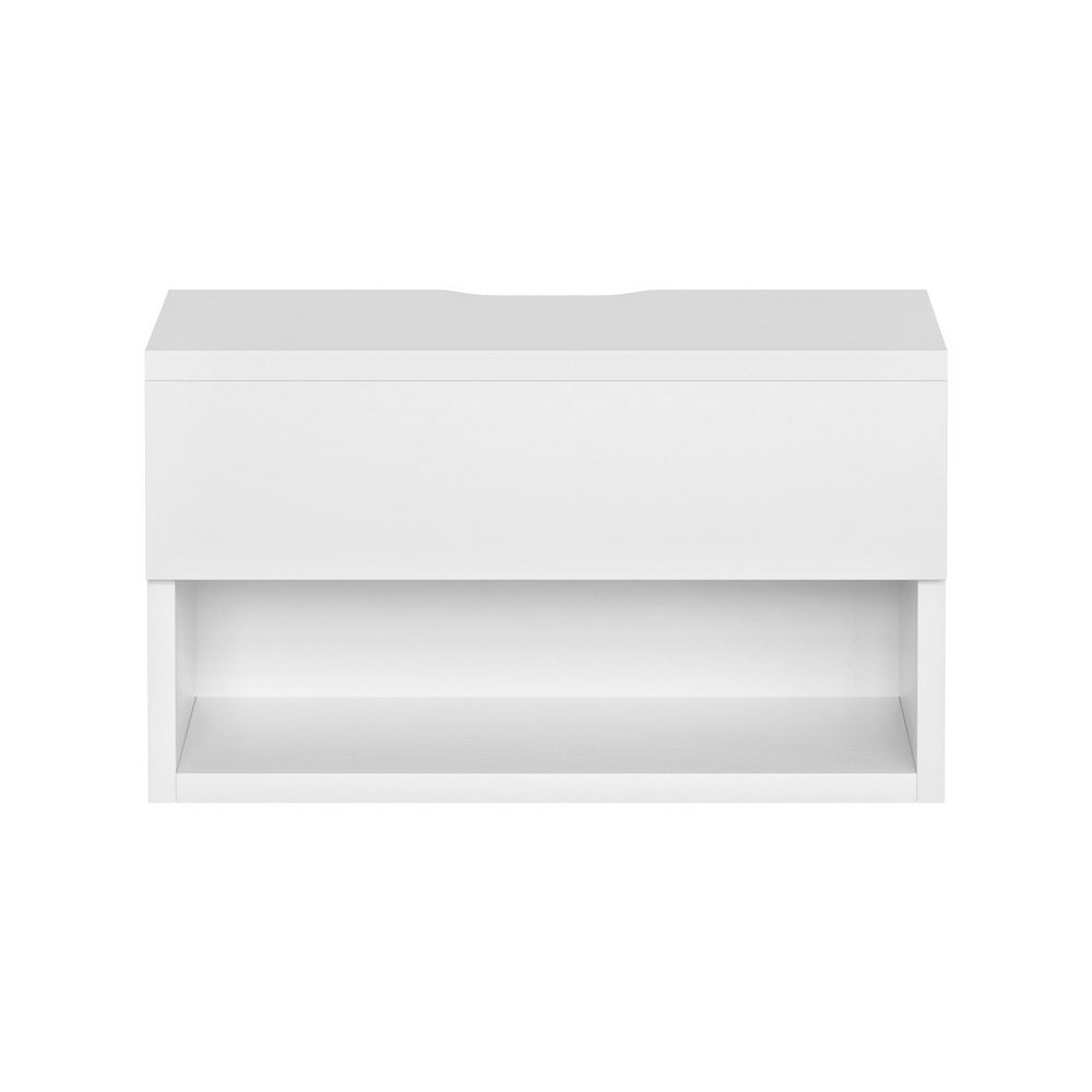 Bedside Tables: Artiss Floating Bedside Table Nightstand Drawer White