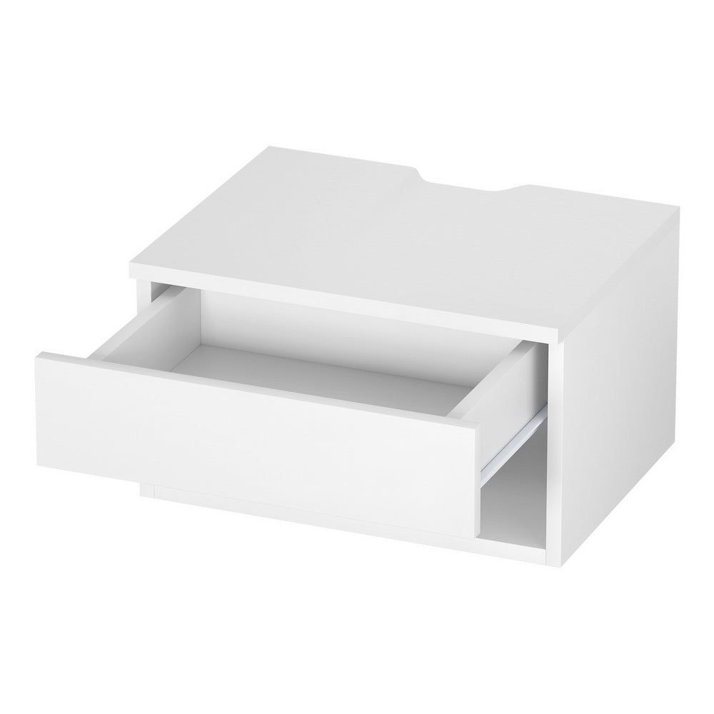 Bedside Tables: Artiss Floating Bedside Table Nightstand Drawer White