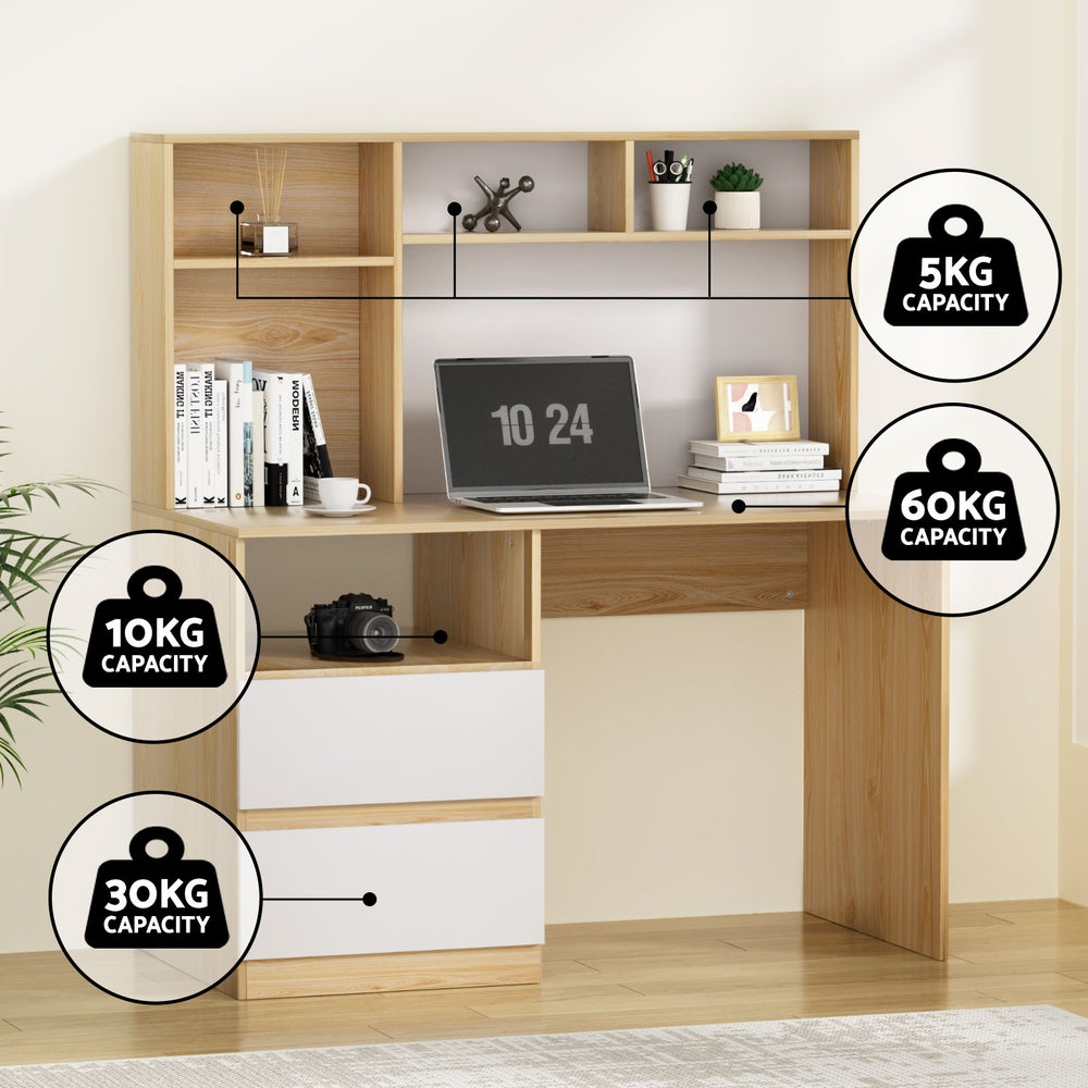Desks: Artiss Computer Desk Office Study Desks Table Bookshelf Drawer