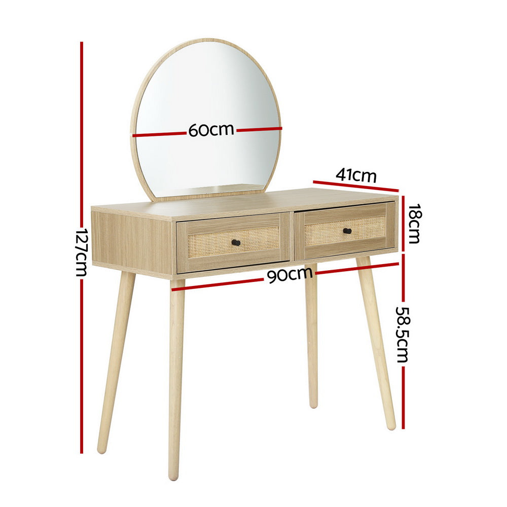 Dining Set: Artiss Dressing Table Set Rattan Frances