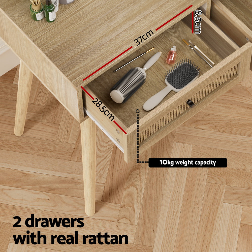 Dining Set: Artiss Dressing Table Set Rattan Frances