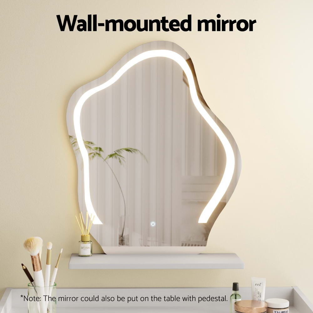 Dressing Vanity & Dressing Tables: Artiss Dressing Table Floating LED White Daphne